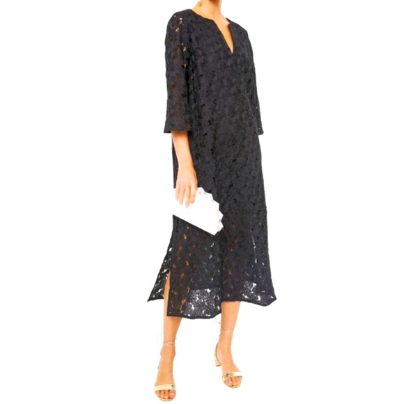 NEW Tuckernuck vneck Elegant Black Lace Midi jamieDress size S